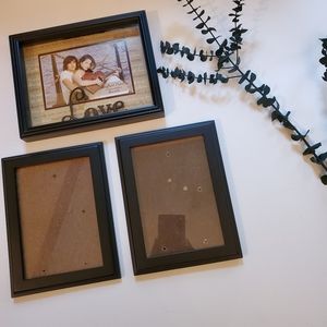 Three 5x7 Black Picture Frames Love